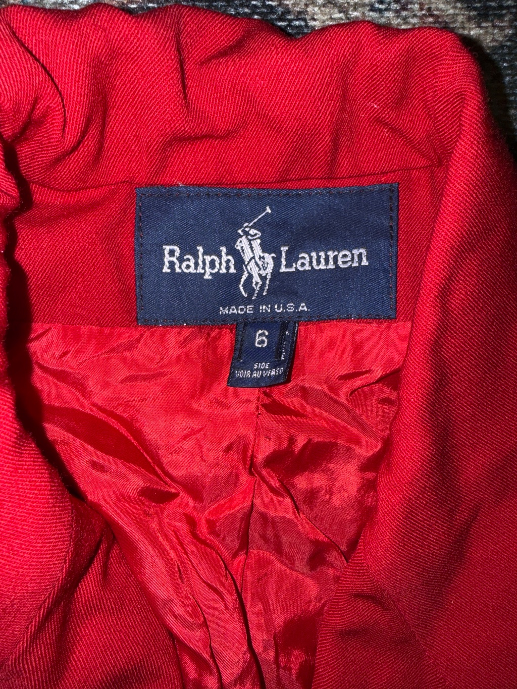 Ralph Lauren Vintage Red Blazer Size 6 — 80s by Ralph Lauren, Size 6, $135 - Photo 3