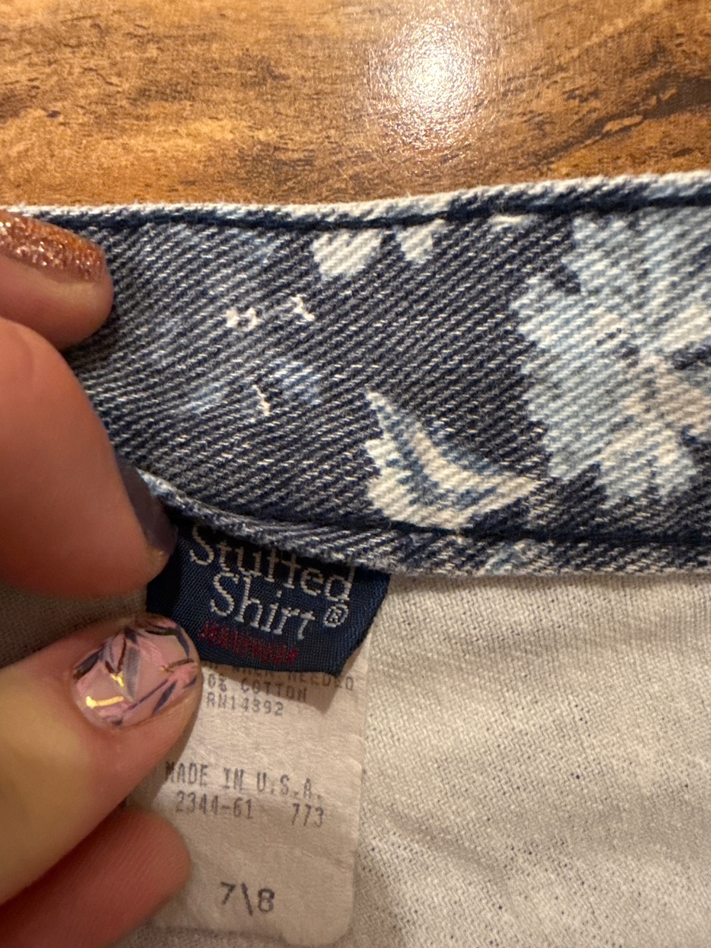 Stirrup Shirt Vintage Floral Denim Pants Blue 7/8 — 90s by Stuffed Shirt, Size 7/8, $41 - Photo 3
