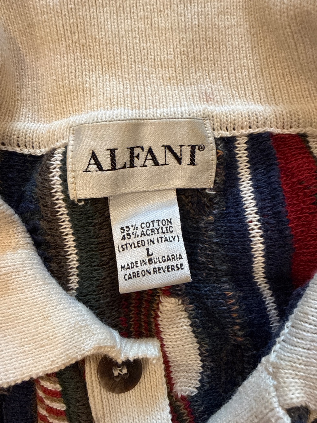Alfani Vintage Knit Sweater Multi L — 90s by Alfani, Size L, $81 - Photo 3