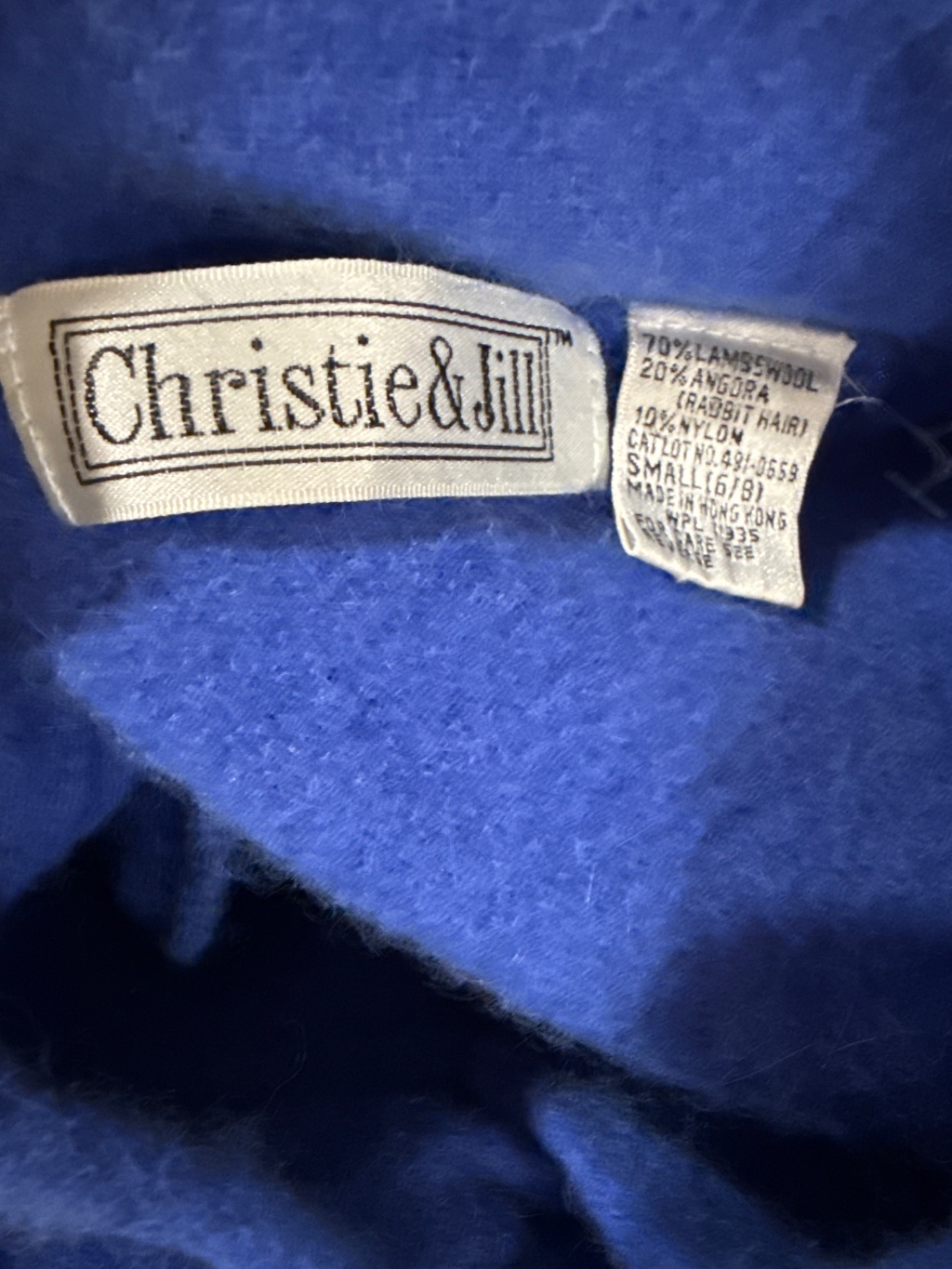 Christie & Jill Vintage Sweater Blue Wool S — 90s by Christie & Jill, Size Small (6/8), $40 - Photo 3