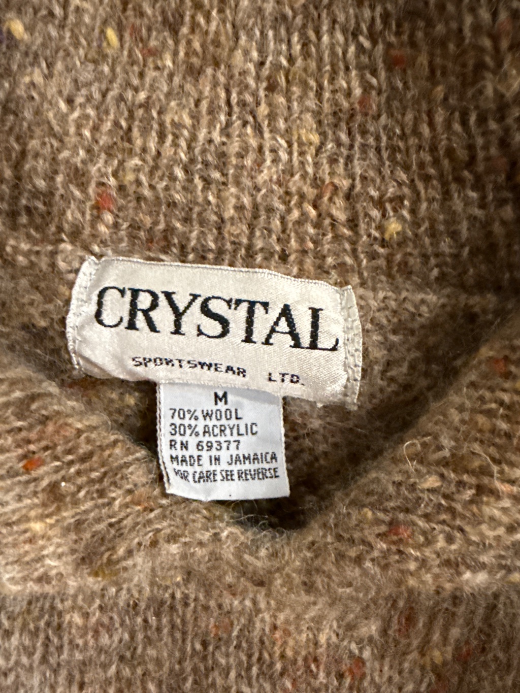 Crystal Vintage Wool Blend Sweater Gray M — 80s by Crystal Sportswear Ltd., Size M, $36 - Photo 3
