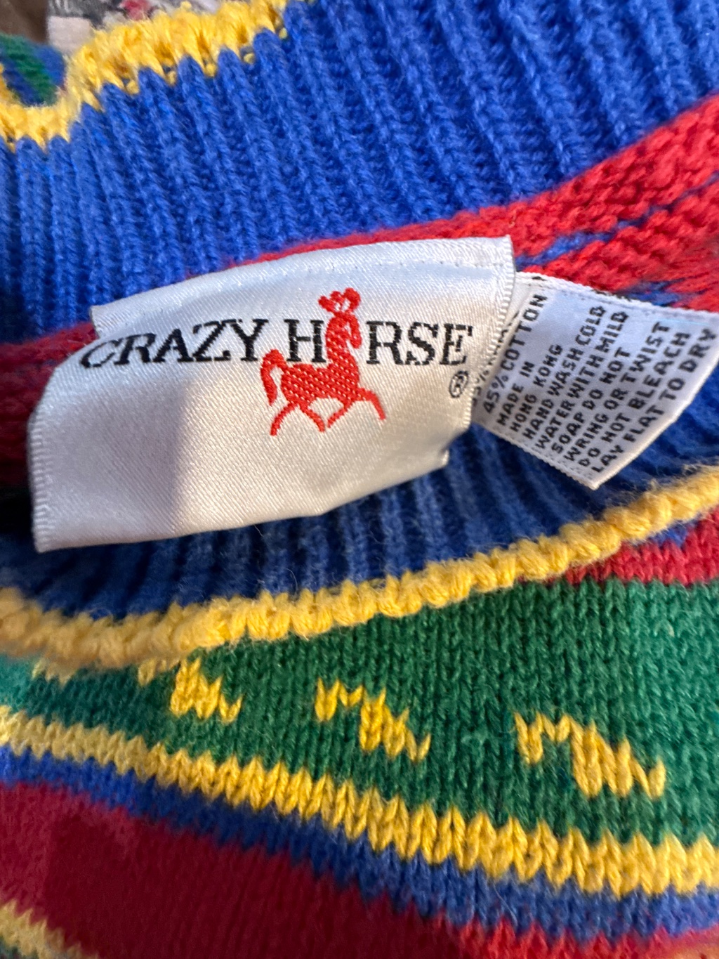 Crazy Horse Vintage Sweater Multi-Color — 90s by Crazy Horse, Size L, $30 - Photo 2