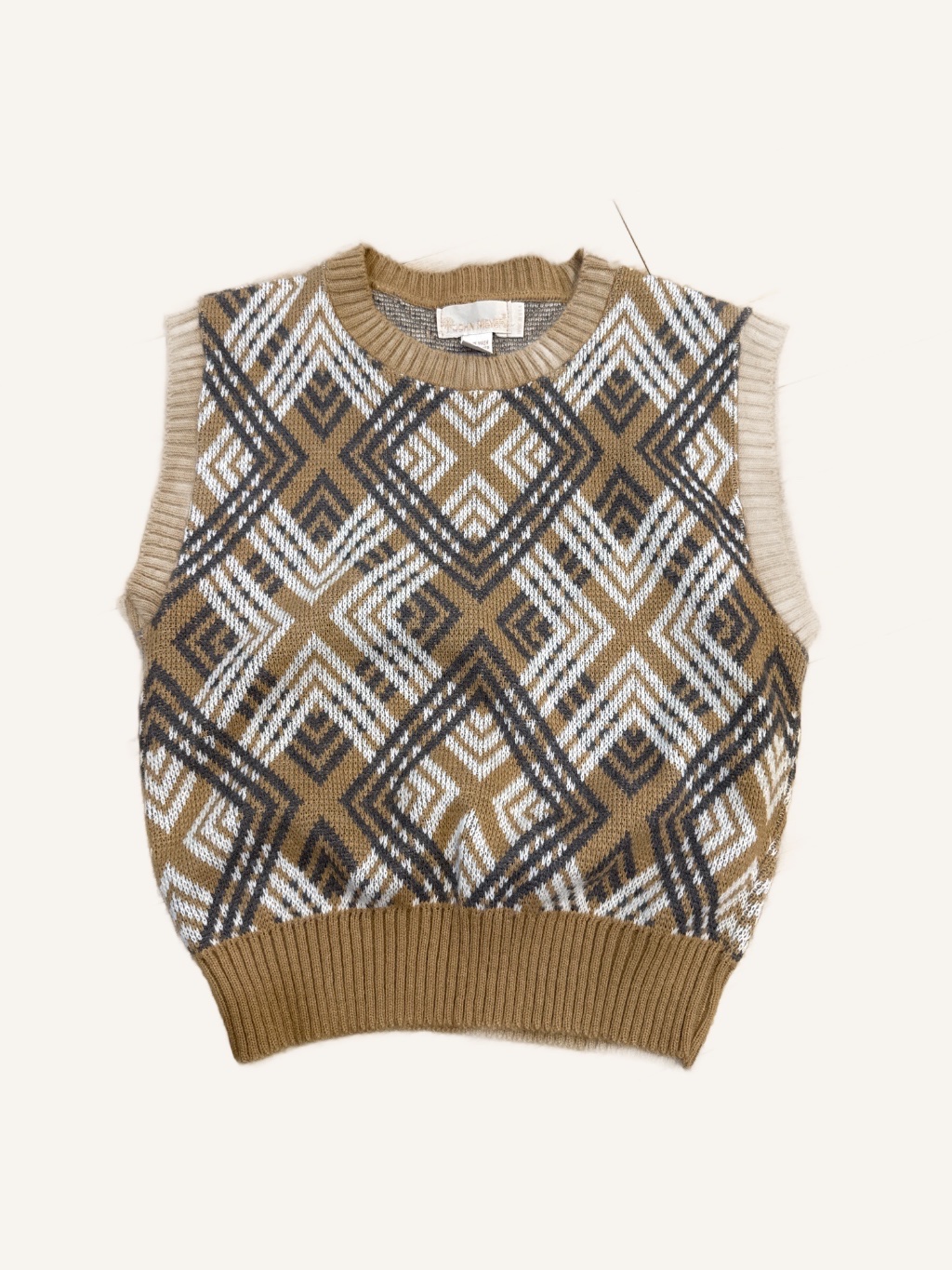 John Meyer Vintage Sweater Vest Geometric Brown by John Meyer, Size Small, $25