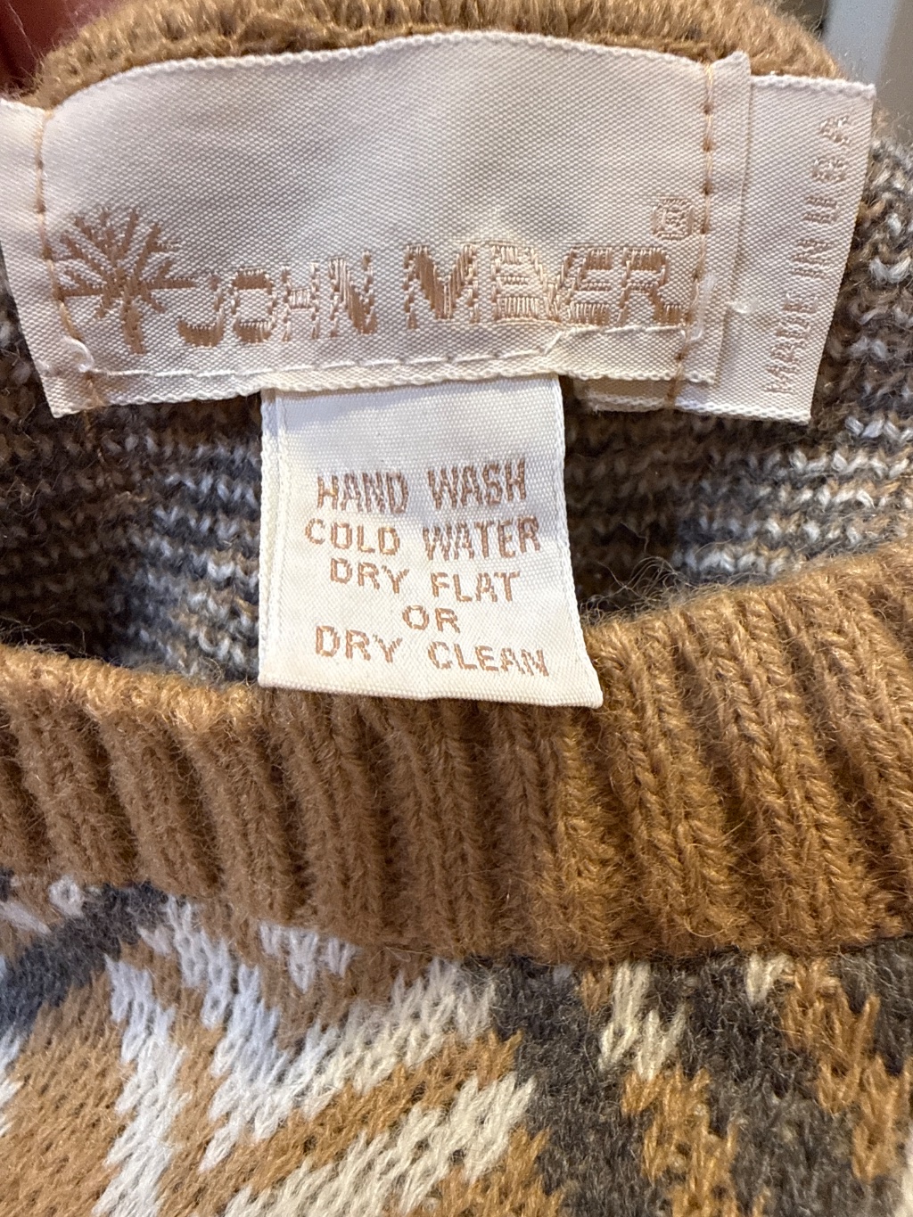 John Meyer Vintage Sweater Vest Geometric Brown by John Meyer, Size Small, $25 - Photo 2