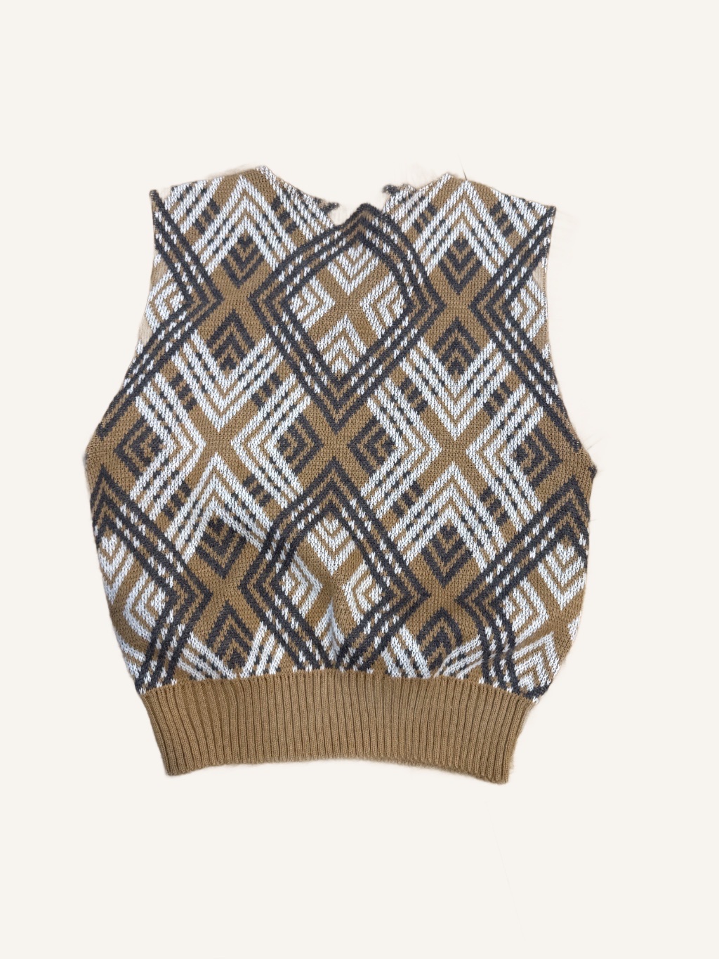 John Meyer Vintage Sweater Vest Geometric Brown by John Meyer, Size Small, $25 - Photo 3