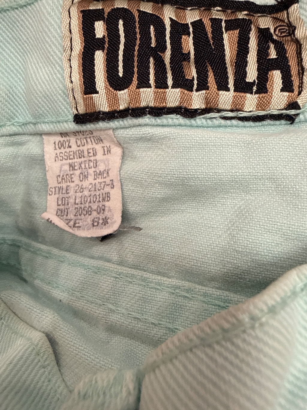 Forenza Vintage Cotton Shorts Mint Green 8 — 90s by Forenza, Size 8, $20 - Photo 3
