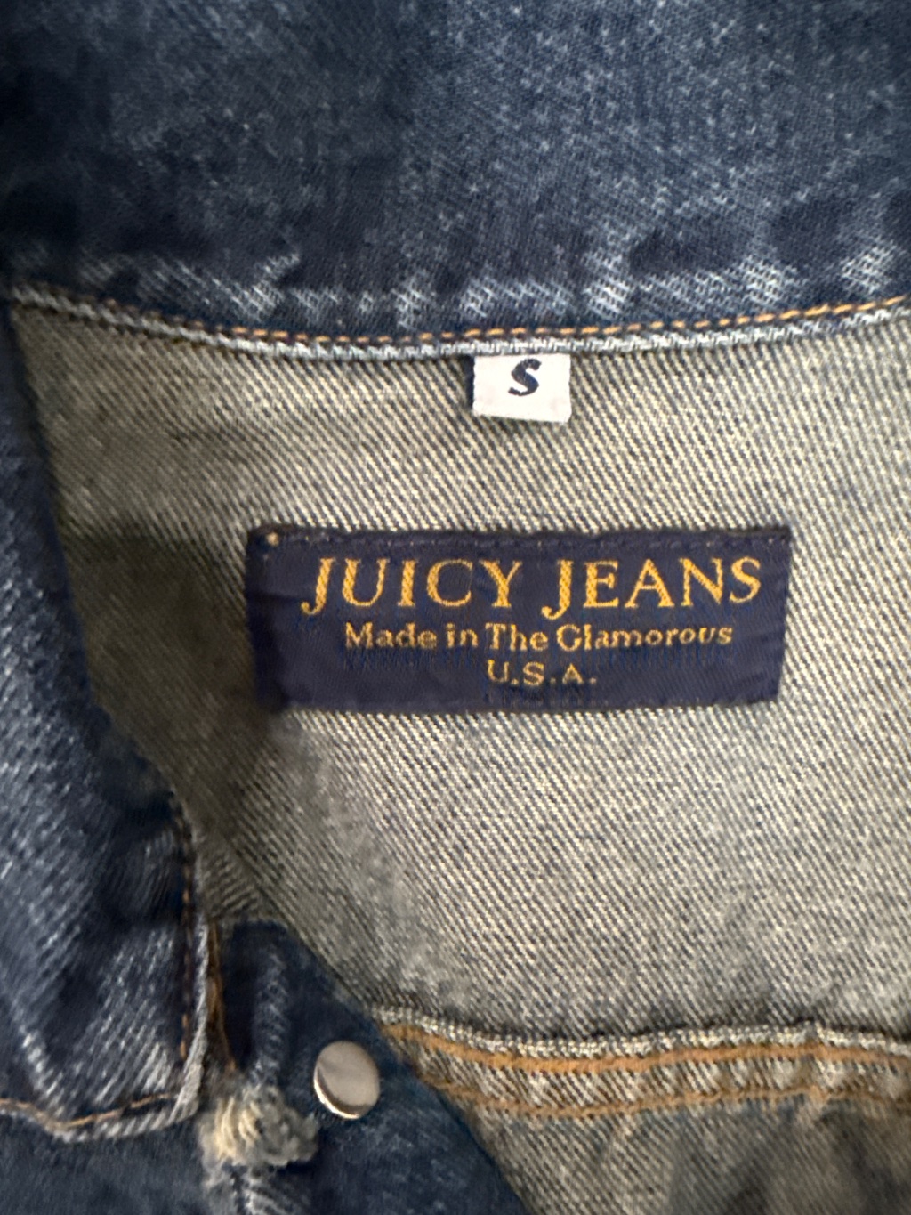 Juicy Jeans Vintage Denim Jacket Blue Small — 90s by Juicy Jeans, Size S, $25 - Photo 3
