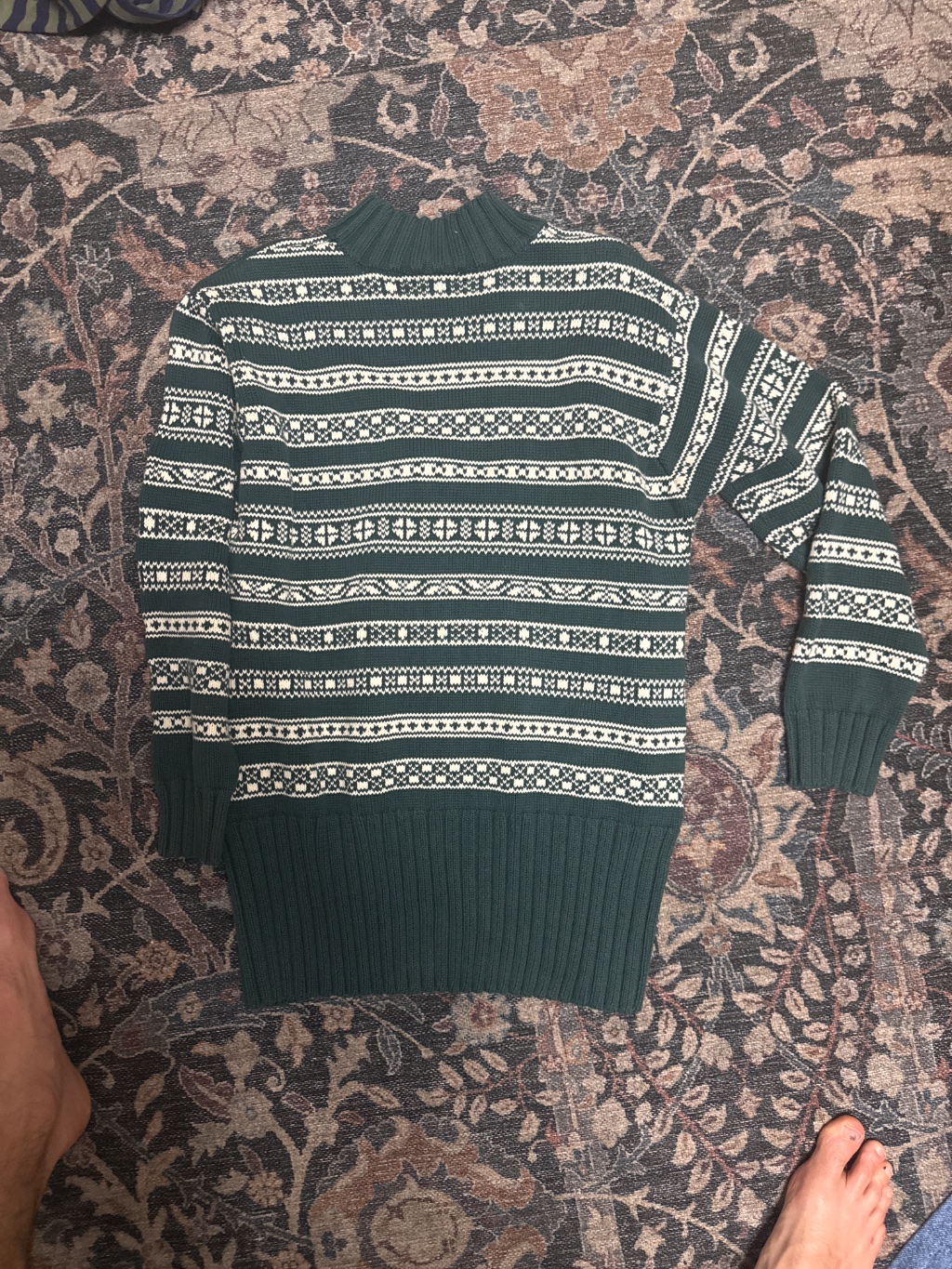 GAP Vintage Sweater Green Fair Isle M — 90s by GAP, Size M, $39 - Photo 3