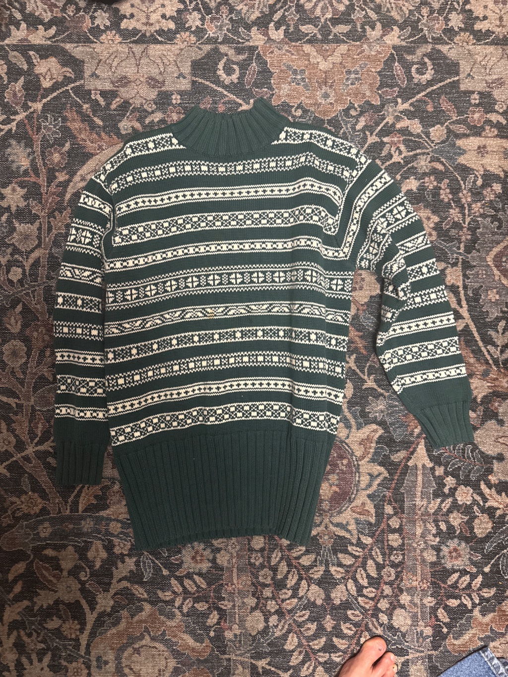 GAP Vintage Sweater Green Fair Isle M — 90s by GAP, Size M, $39 - Photo 2