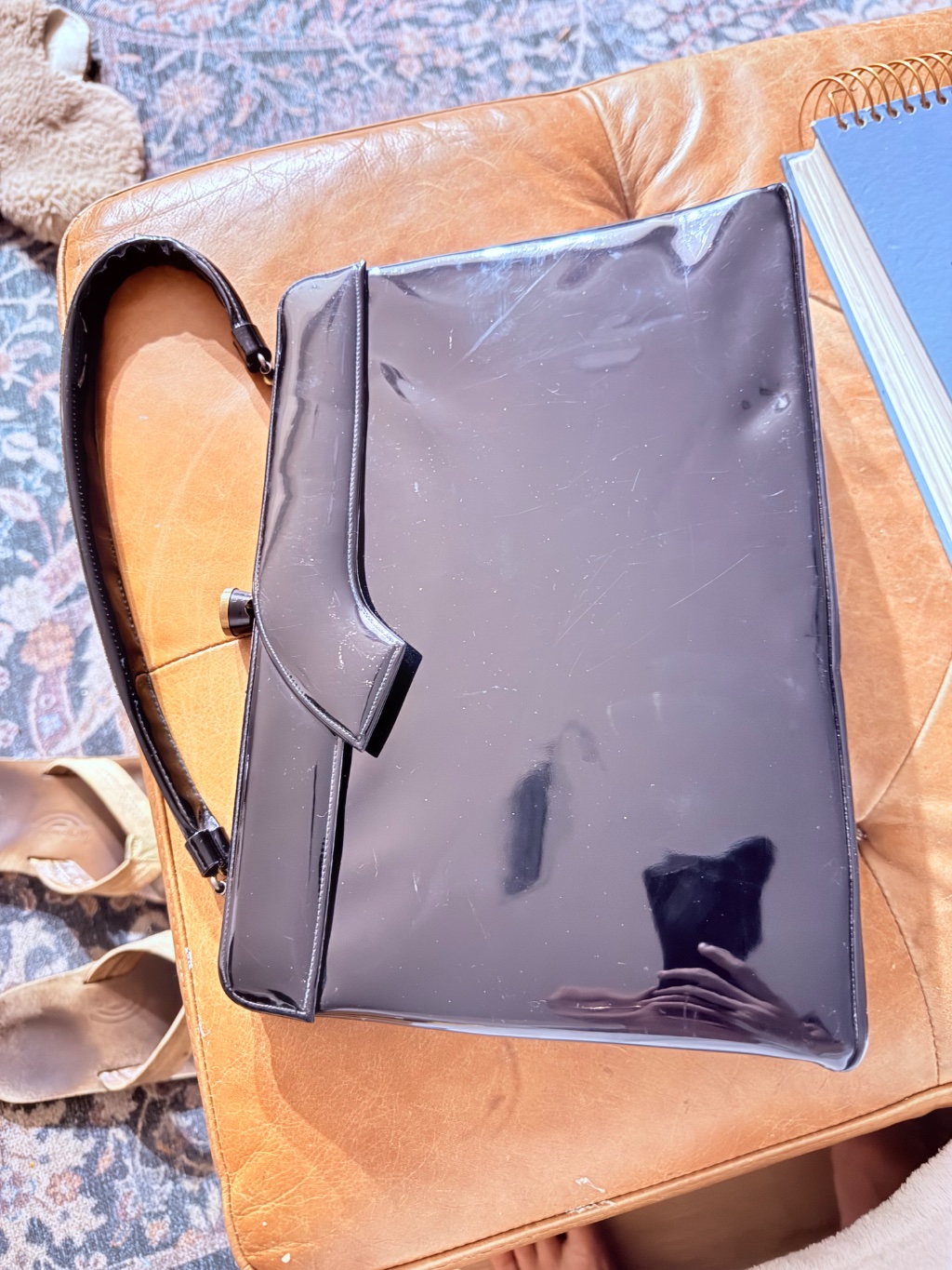 Lewis Vintage Patent Leather Handbag Black — 60s by Lewis, $29