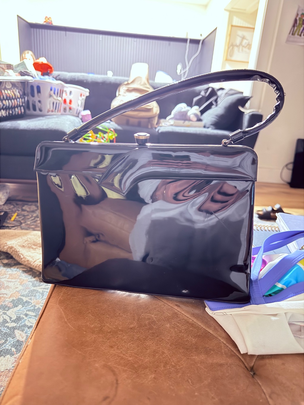 Lewis Vintage Patent Leather Handbag Black — 60s by Lewis, $29 - Photo 3