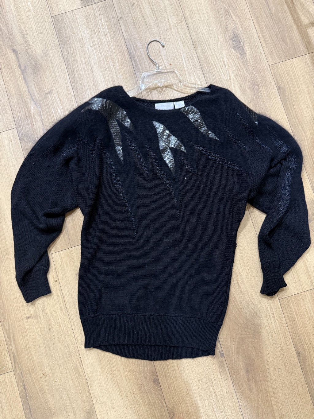 Bonwit Teller Metallic Embellished Sweater by bonwit teller , Size m, $40