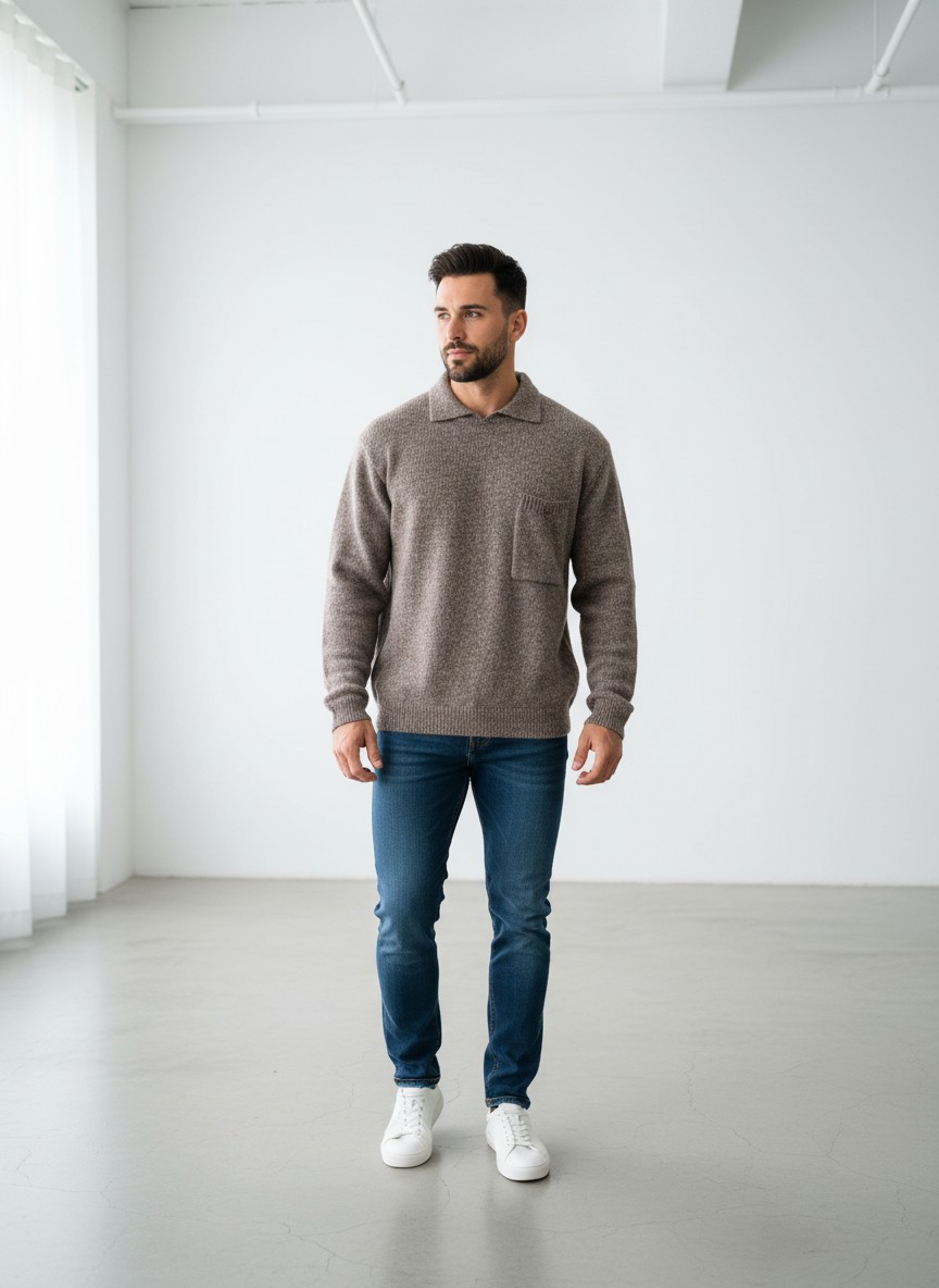 Crystal Vintage Wool Blend Sweater Gray M — 80s by Crystal Sportswear Ltd., Size M, $36